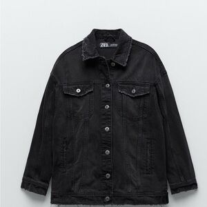 Zara Oversized Black Denim Jacket